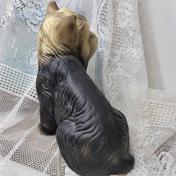 Vintage Yorkshire Terrier Porcelain Figurine Dog Figurine Yorkie 7" Tall - Picture 7 of 9